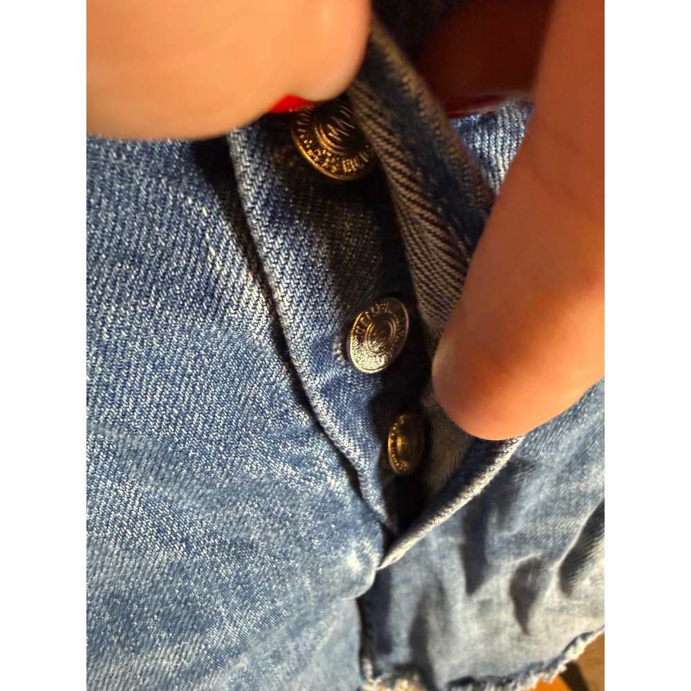 MOTHER Superior The Skipper Short N Long Chew Distressed Denim Shorts Blue 25 - Picture 7 of 12